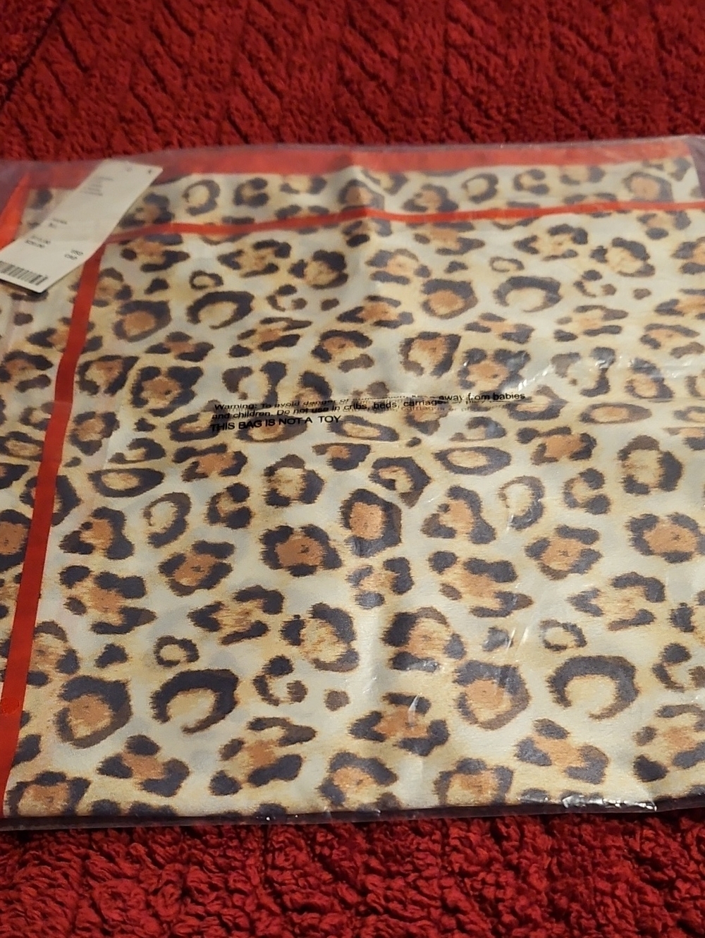 Anthropologie Leopard Print Scarf with Red Trim